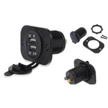 Enchufe / conector dual impermeable del cargador del coche del USB de 12V 3.1A